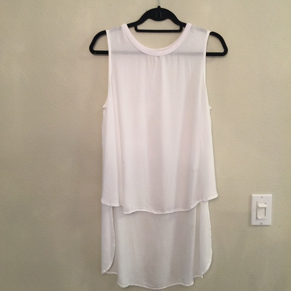 cloth & stone Tops - CLOTH & STONE | White High-Low Sleeveless Tunic